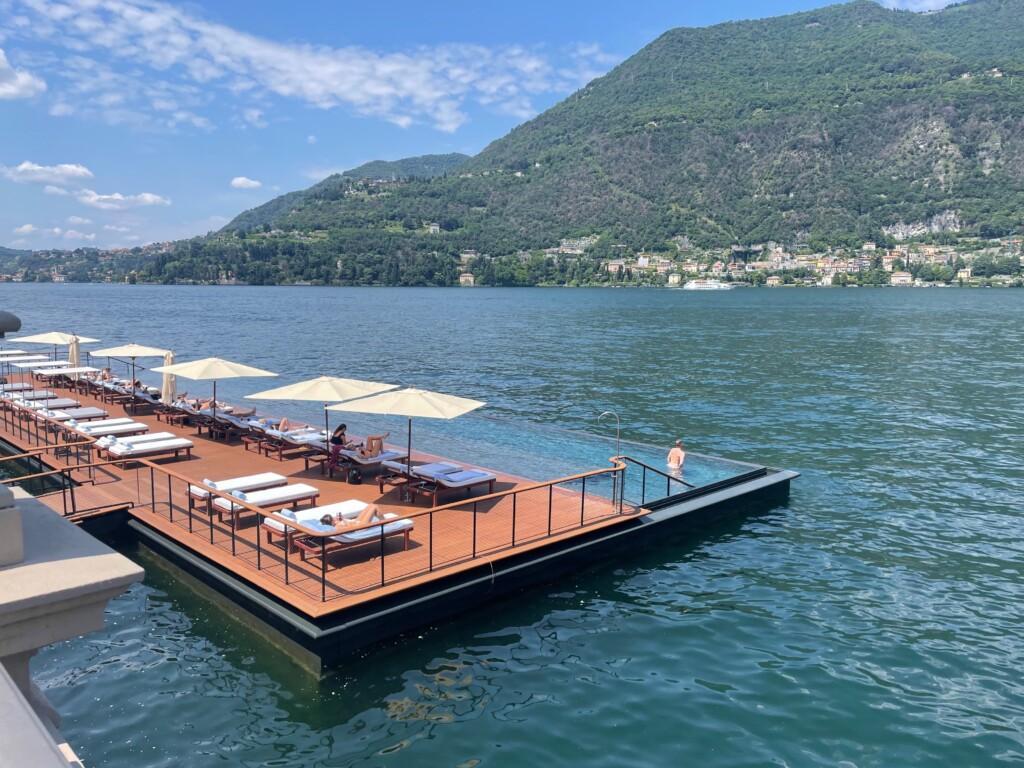 Infinity floating pool at Mandarin Oriental Lago di Como